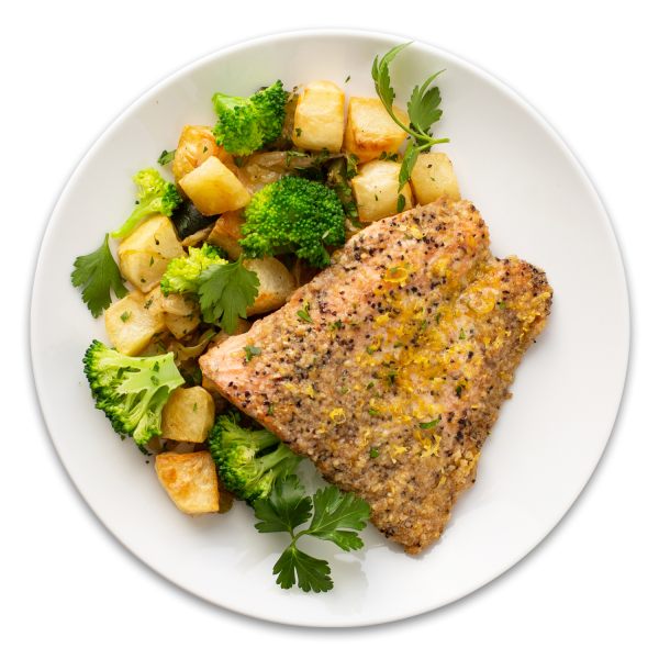Lemon-Parsley Salmon with Mashed Potatoes For Sale