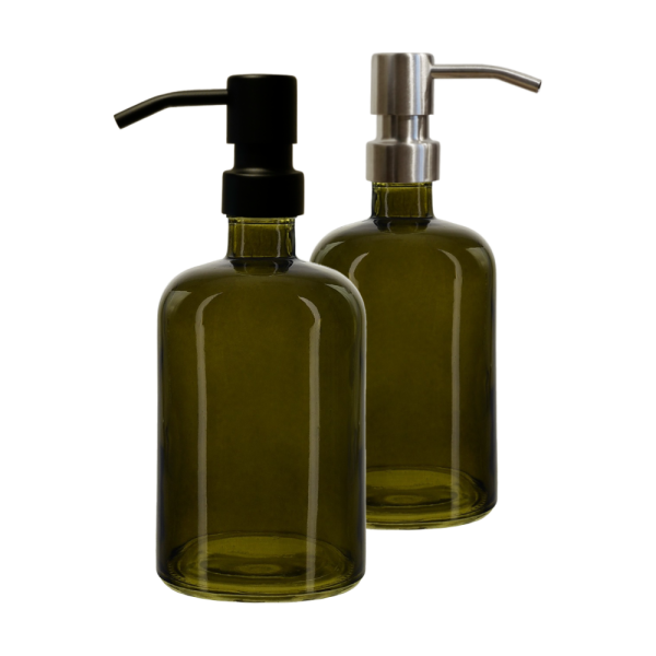 15 oz Green Apothecary Bottle with Metal Pump Online